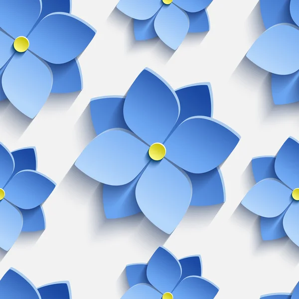 Patrón sin costuras con flores azules de verano violetas — Vector de stock