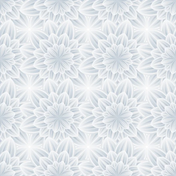 Bezešvé vzor s šedou ozdobený květ chryzantémy — Stockový vektor
