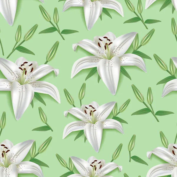 Stylish seamless pattern with 3d flower lily — Wektor stockowy