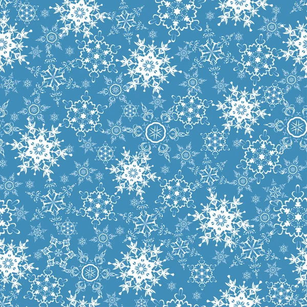 Patrón festivo sin costuras con copos de nieve adornados — Vector de stock