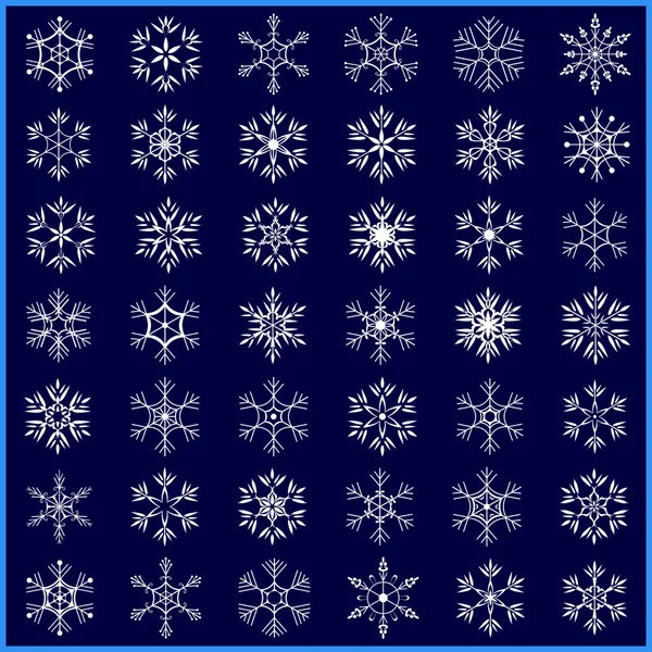 Set of beautiful white snowflakes — Stock Vector