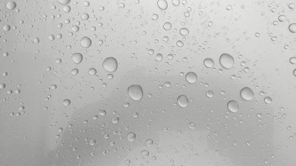Close Water Droplets Silver Glass — Stock Photo, Image