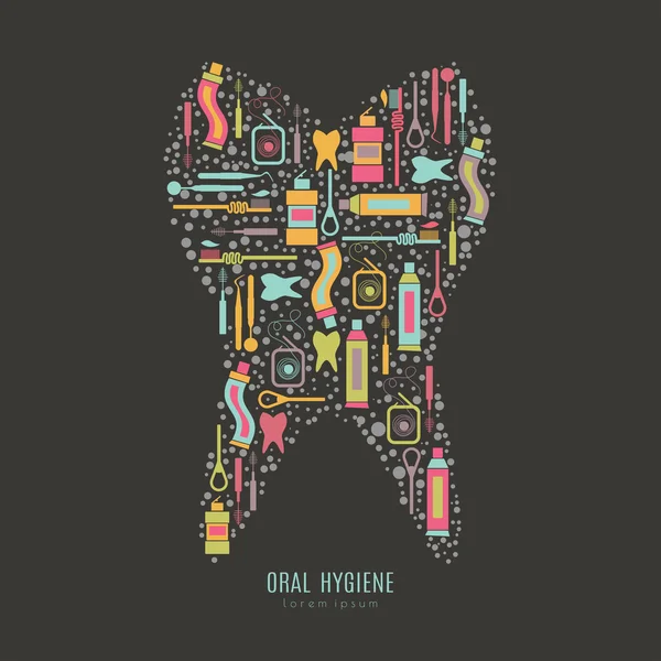 Vektör desenli diş siluet