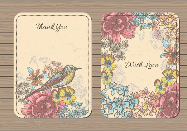 Συλλογή εκλεκτής ποιότητας floral κάρτες — Διανυσματικό Αρχείο