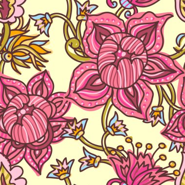 elle çizilmiş çiçek sorunsuz arka plan