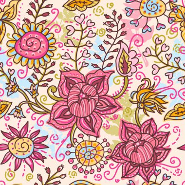 Elle çizilmiş çiçeksiz desen