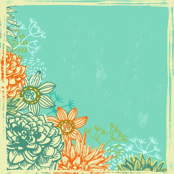 Retro flores vector ilustración — Vector de stock