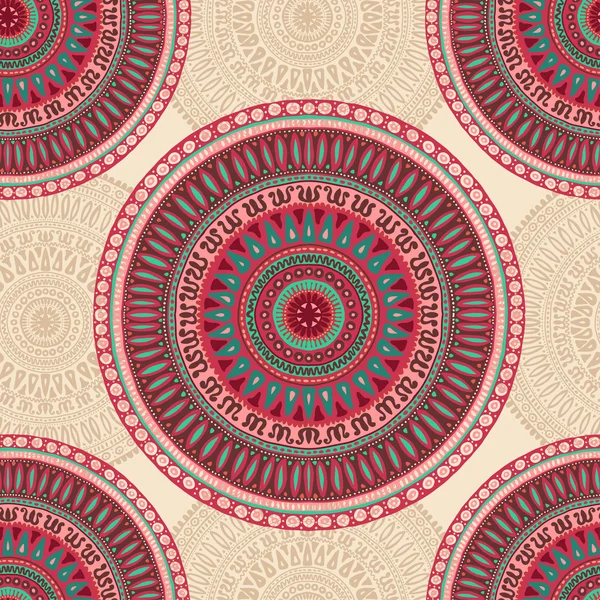 インド風の手描き下ろしシームレス パターン — ストックベクタ