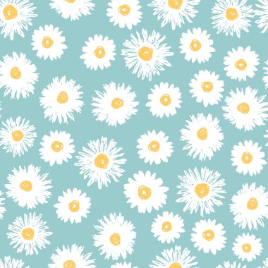 Basit papatya çiçekler seamless modeli