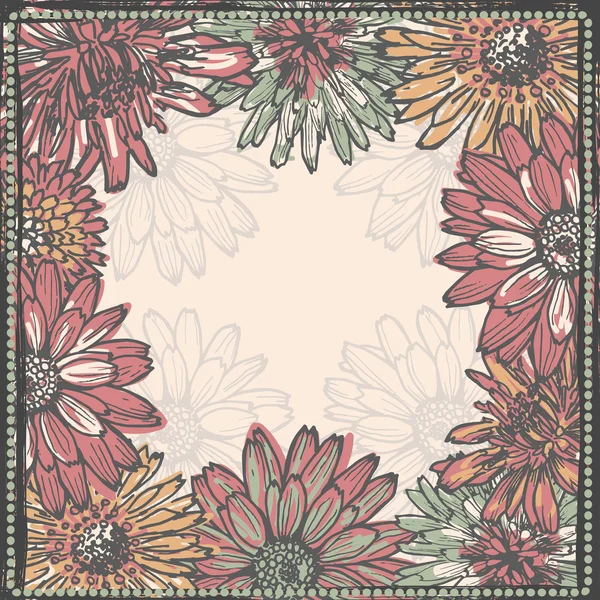 Hand drawn  elegance floral frame — Stock Vector