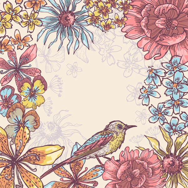 İhale pastel tonları botanik çerçeve