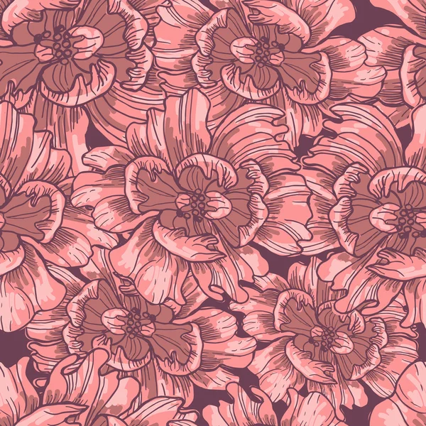 Pályázati rózsaszín pünkösdi rózsa zökkenőmentes minta — ingyenes stock fotók