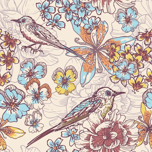 Elle çizilmiş botanik Tema seamless modeli