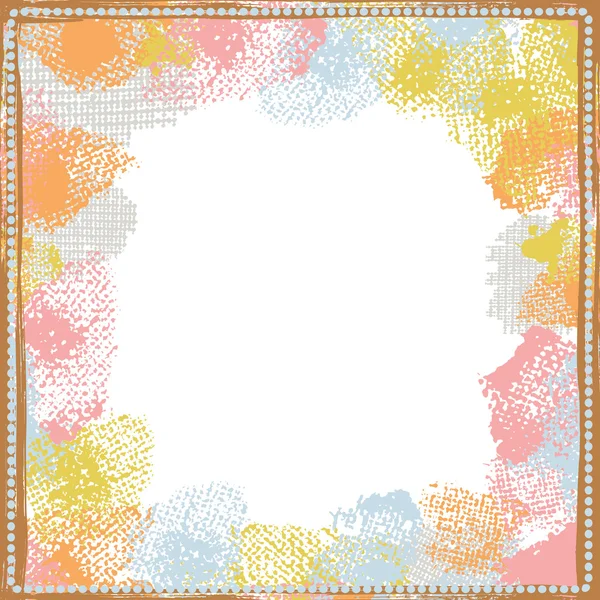 Hand painted textured    frame in cheerful  tones — Stock Vector