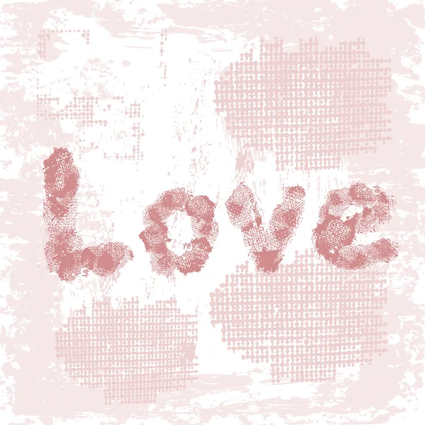 Elle çizilmiş yazıt aşk açık eski püskü renkli — Stok Vektör
