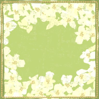 El çiçek skeç dokulu beyaz bahar boyalı