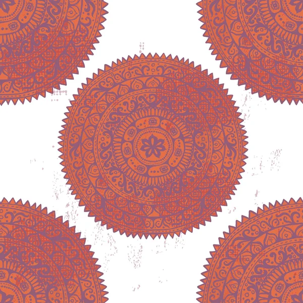 手描き曼荼羅のシームレス パターン — ストックベクタ