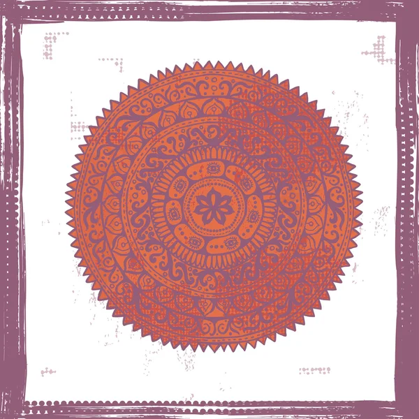 Mão desenhado vintage shabby mandala — Vetor de Stock