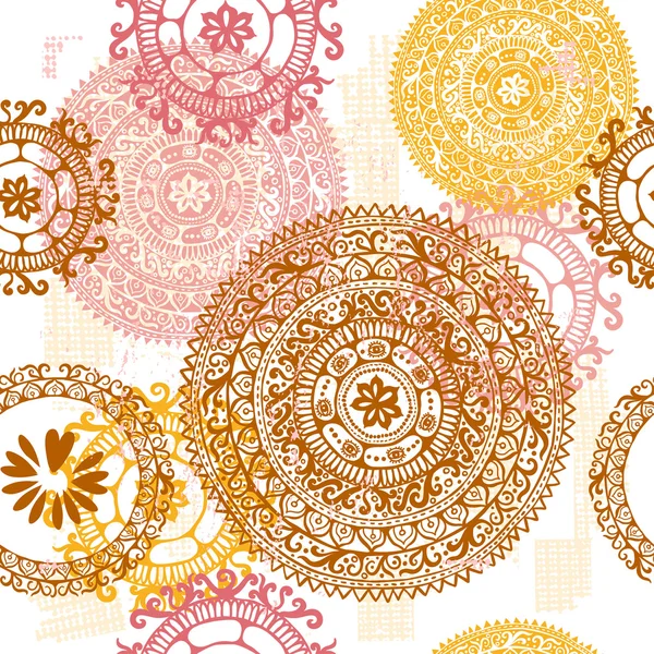 Hand drawn  vintage  ethnic seamless pattern — Stock Vector