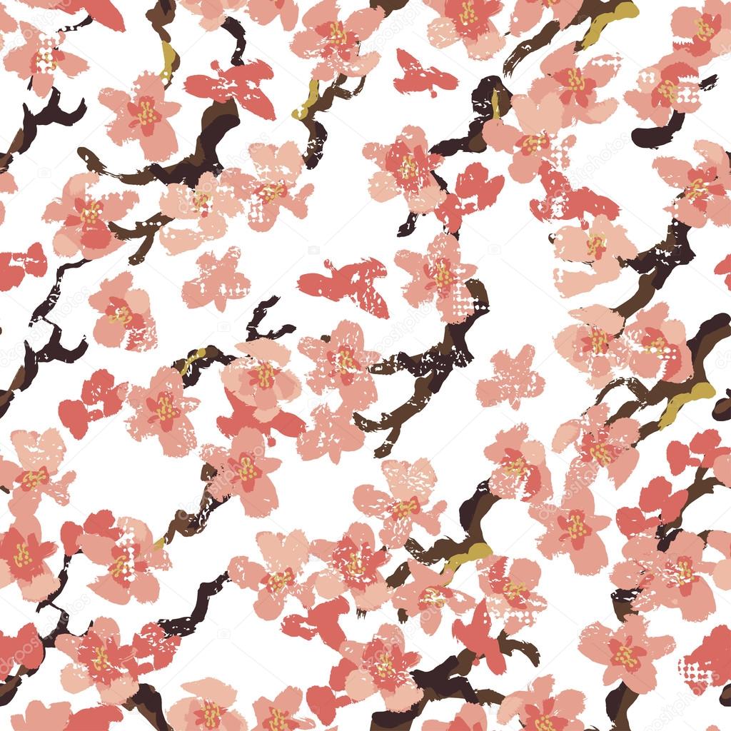 DIYthinker Japan Culture Pink Sakura Illustration Pattern Desktop Photo Frame Picture Art Decoration Painting 6x8 inch