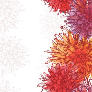 Elle çizilmiş zerafet çiçek sorunsuz afiş