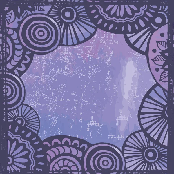 Cadre aquarelle violet tendre dessiné à la main — Image vectorielle