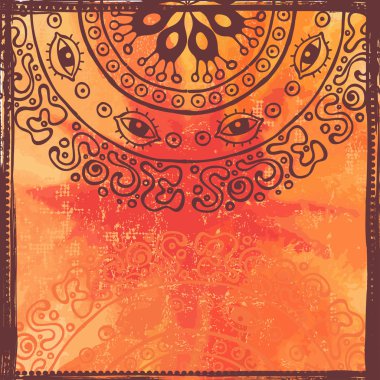 El tuhaf arka plan turuncu çekilmiş.