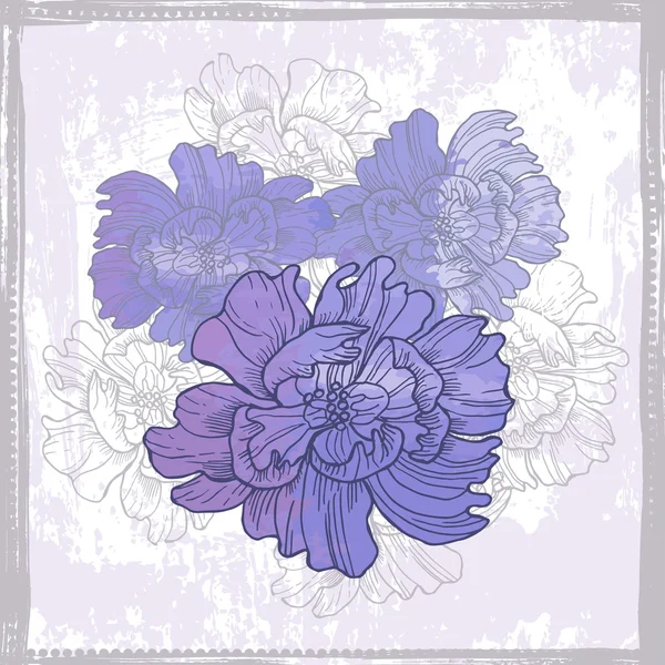 Akvarell blommor sammansättning — Stock vektor