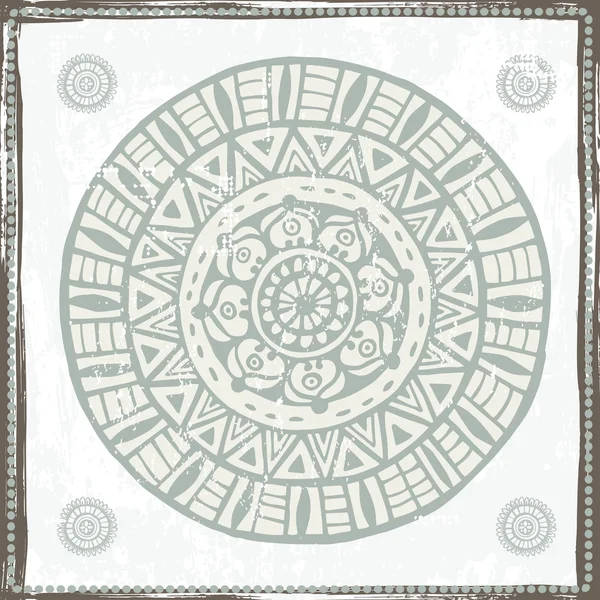 Hand getekend vintage tribal mandala — Stockvector