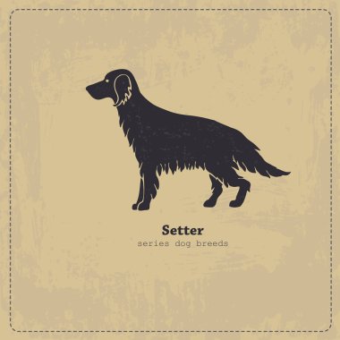 Irish Setter dog silhouette clipart