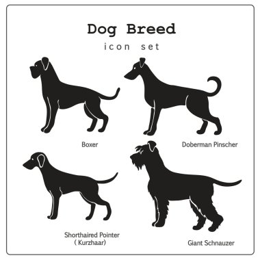 Dört köpek doğurmak simgelerin ayarlamak