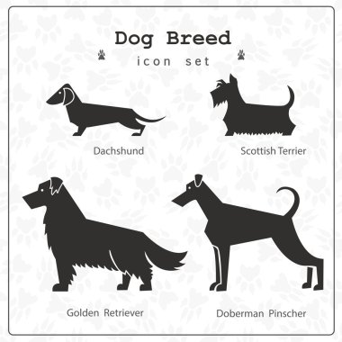 Stilize kümesi dört köpek doğurmak