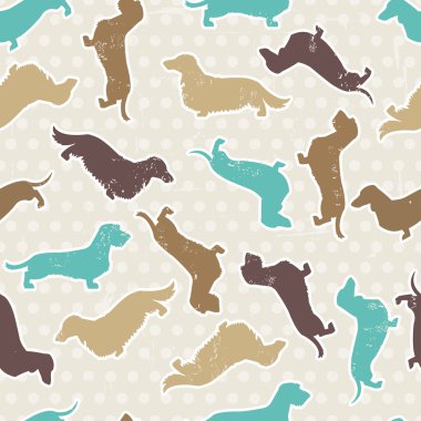 Dachshunds varieties seamless pattern