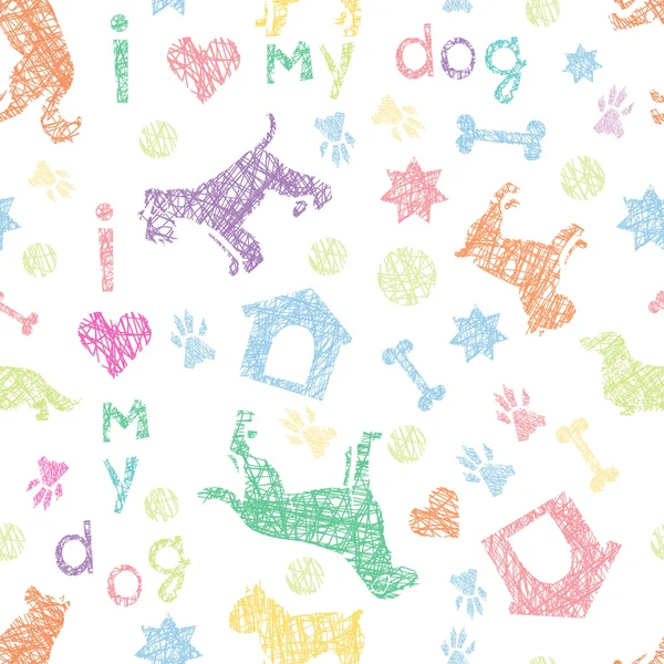 Dogs  light seamless pattern — Stock Vector