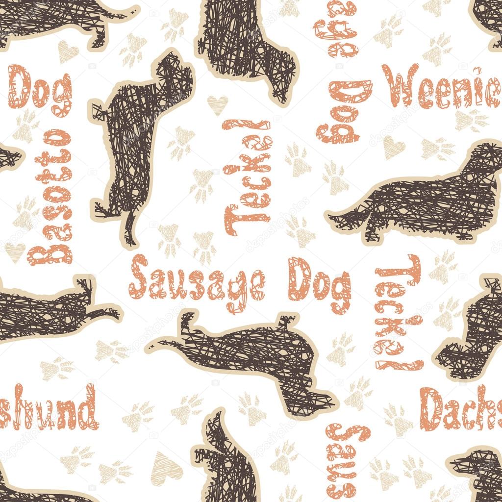 Dachshunds seamless pattern