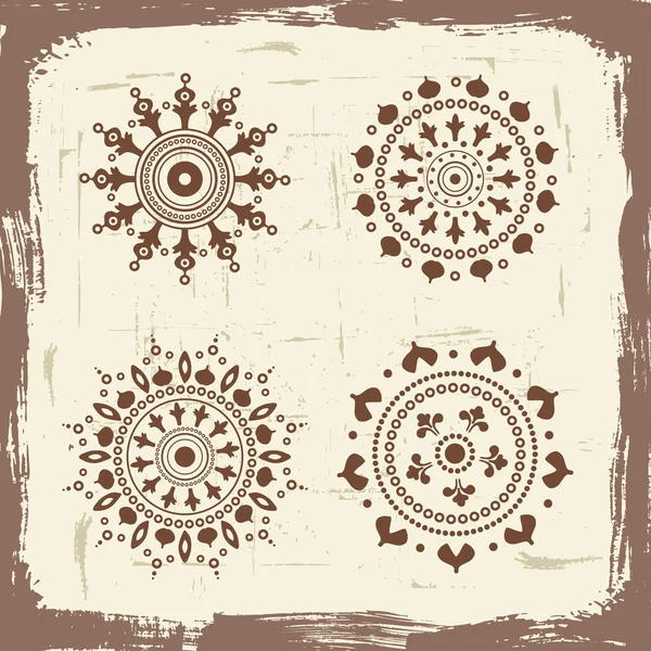 Vintage  snowflakes  set — Stock Vector