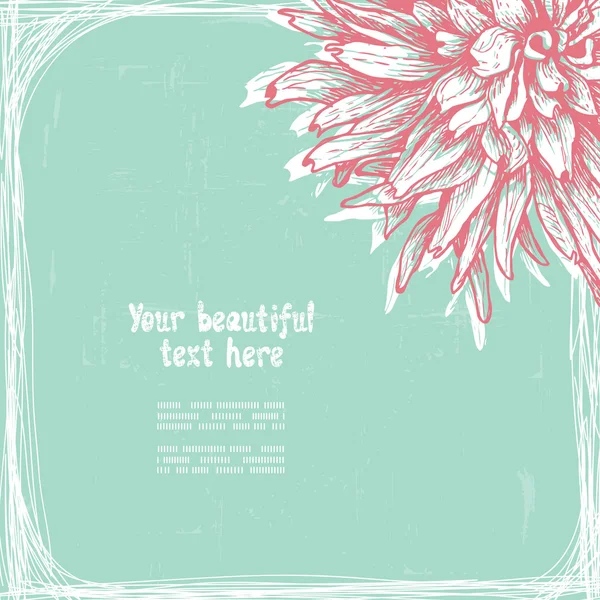 ビンテージ スタイルの花カード — ストックベクタ