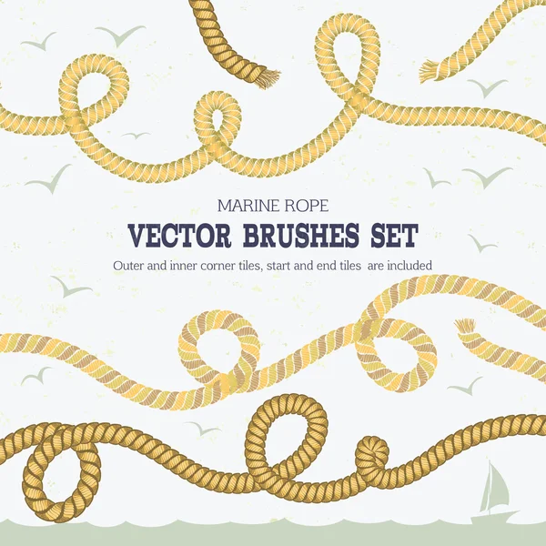 Deniz ip stil vektör desen fırçaları