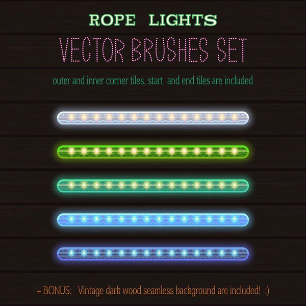 LED ip ışıklar stil vektör desen fırçaları kümesini