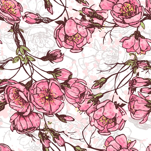 Sakura seamless pattern — Stock Vector