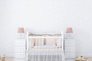 Çocuk odası modeli, çocuk odası modeli, duvar maketi, boş duvar maketi, baskı modeli, model odası, bebek odası modeli, bebek odası dijital maketi, beşik modeli.