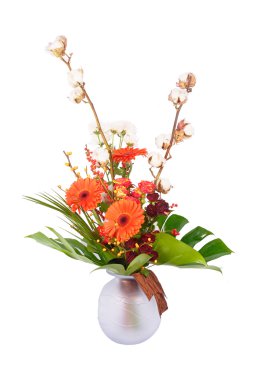 Büyük portakal gerbera buketi