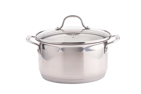 Silver cooking pot — Stok fotoğraf