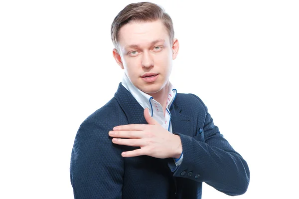 Confident businessman on white — Stock Photo, Image