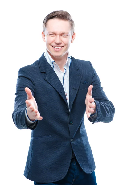 Businessman with opened hands — Stock Photo, Image