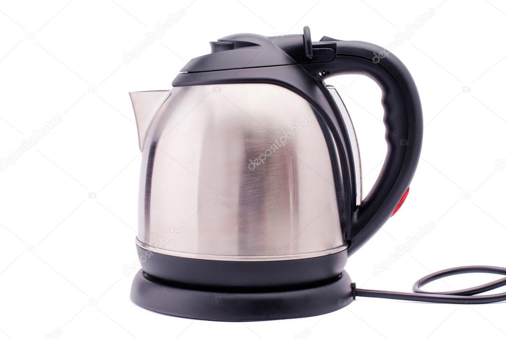 electric kettle on white