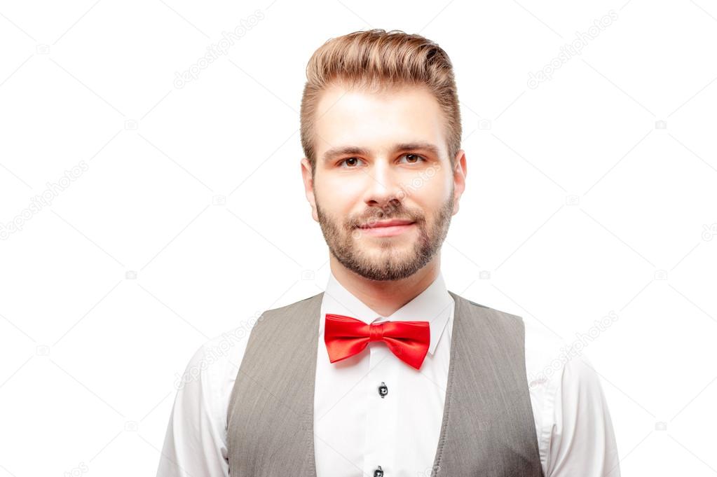 Man in red bow tie