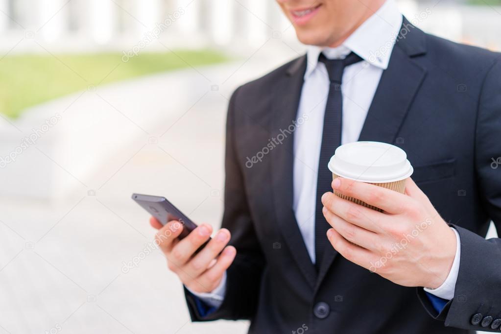 businessman using smartphone