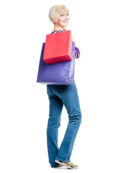 Mujer con bolsas de compras —  Fotos de Stock