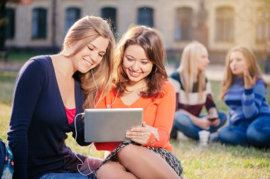 two women with tablet pc